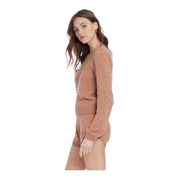 Saltwater Luxe Dobby Sweater Knit Short Set in Caramel NWT - Picture 3 of 11
